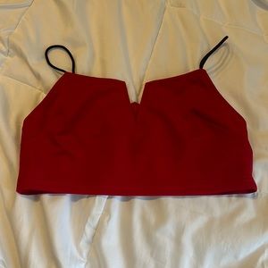 V slit crop top